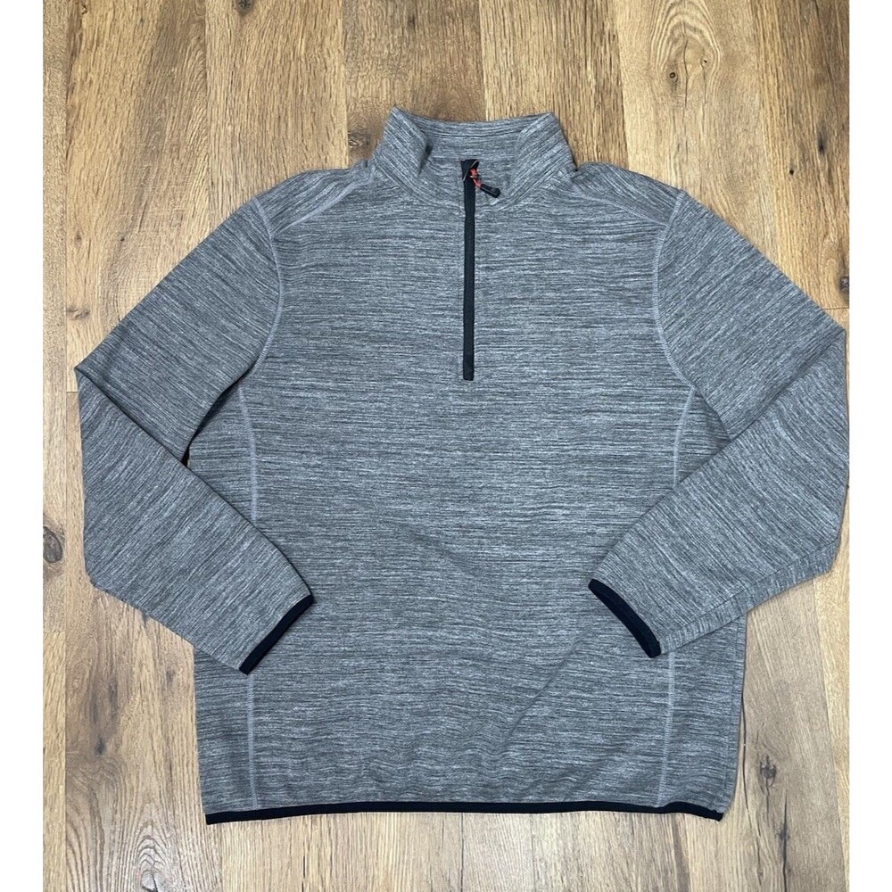 Avalanche Pullover Mens Large Gray Quarter Zip Space Dye Performance CAM150U